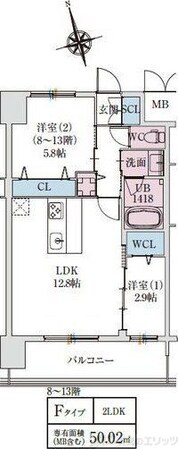 スプランディッドライズ新大阪ノースの物件間取画像